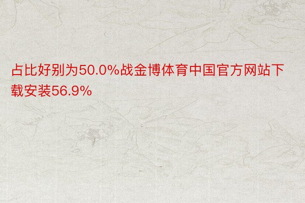 占比好别为50.0%战金博体育中国官方网站下载安装56.9%